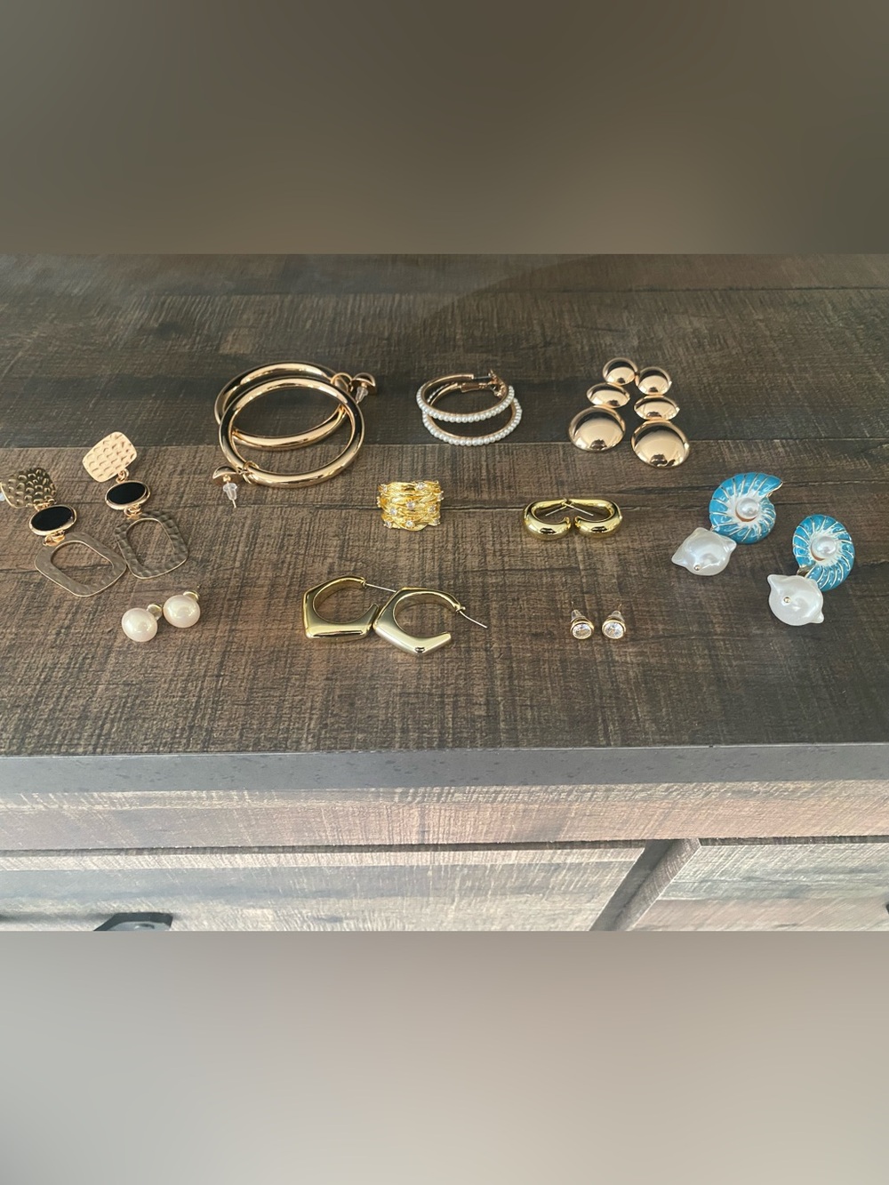 Lot of 9 pierced Earrings and a SZ 8 CZ Ring NEW Women's Jewelry